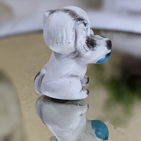 Miniature Puppy Dog Ball Bisque Figurine - Picture 5 of 5
